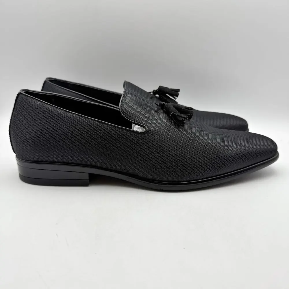 Stacy Adams Mens Tazewell Tassel Loafer US 11 M EU 44 Black Slip On EUC